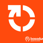 Red background with Basadur Applied Innovation logo in the bottom right corner and a white arrow going in a circle that represents problem solving as a continuous process.