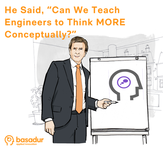 Dr. Min Basadur of Basadur Applied Innovation explaining can we teach engineers to thinkk more conceptually
